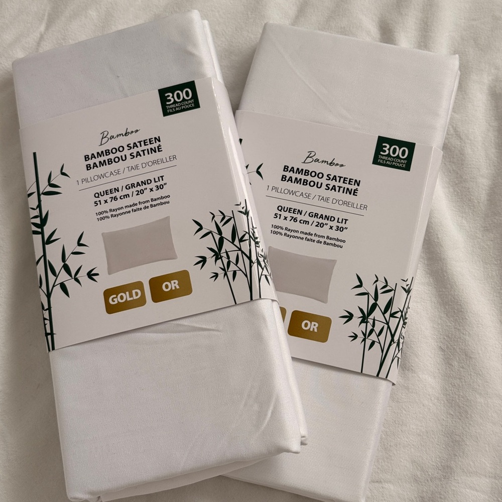 Bamboo Sateen Pillowcase Set - White